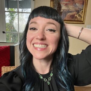 Amy Shira Teitel Instagram - Set selfie from earlier this week, contrasted with a serious shot in the monitor. #subjectmatterexpert