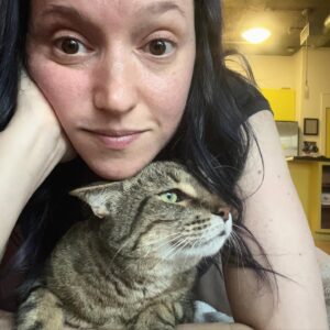 Amy Shira Teitel Instagram - Pete was being a butt so I made him cuddle… he purred until he hissed, so standard day with Pete! #cat #catlady