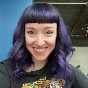 Amy Shira Teitel Instagram - Gratuitous selfie because I’m OBSESSED with my new colour! #purplehair