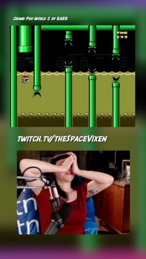 Amy Shira Teitel Instagram - This one legit hurt. #streamer #kaizo #mario