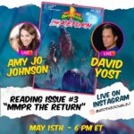 Amy Jo Johnson Instagram - We’ve set the date! May 15th at 6 pm ET! @officialdavidyost and I will read Issue #3 of #mmprthereturn !! Wigs, props and all!! Come join us on my IG LiVE!! #powerrangers #mightymorphinpowerrangers #livereading spread the word! @boom_studios