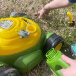 Amy King Instagram - We have a yard man who loves to “mow” Our yard! The new John Deere Bubble mower combines his 2 fav things!🫧🌱☺️ Best part it doesn’t take batteries!! @sunnydaysent #sunnydaysent