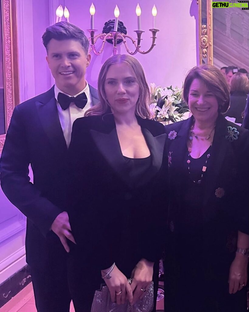 Amy Klobuchar Instagram - Yes, this is the real Scarlett Johansson with me (and some random guy) after the White House Correspondents’ dinner. We must pass legislation to protect people from having their voice and likeness replicated through AI without their permission.