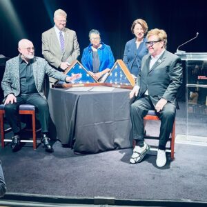 Amy Klobuchar Instagram - Sir Elton John and lyricist Bernie Taupin's hit songs have become part of the soundtrack of our lives, from “Tiny Dancer” to “I’m Still Standing.” I was honored to recognize them as the recipients of the 2024 Gershwin Prize.