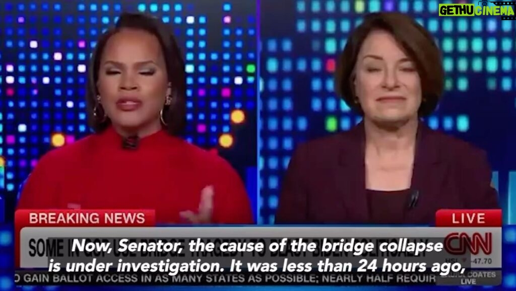 Amy Klobuchar Instagram - Laura Coates grew up in Minnesota and was living there when the I-35W bridge collapsed. Was able to go on her show last week to discuss how Congress must come together again to support Baltimore in the wake of this tragedy.