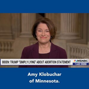 Amy Klobuchar Instagram - Donald Trump has made his stance on abortion clear: States are allowed to impose whatever draconian laws they want. He is responsible for this chaos.