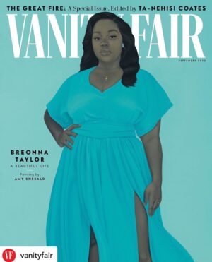 Amy Sherald Instagram - “OUR humanity is bound up in HERS, for we can only be human together.”[sic]~Desmond Tutu 🤍🤍🤍 @withregram • @vanityfair Presenting Breonna Taylor for Vanity Fair’s September issue, “The Great Fire.” 

Five months have passed since police killed Breonna Taylor in her own home, a violent crime that our September issue guest editor Ta-Nehisi Coates ascribes to a belief in Black people as a disaster, as calamity. “I don’t know how else to comprehend the jackboots bashing in Breonna Taylor’s door and spraying her home with bullets, except the belief that they were fighting some Great Fire—demonic, unnatural, inhuman.” 

Coates chose the "The Great Fire" as the theme for the issue, which assembles activists, artists, and writers to offer a portrait of hope in a world where the possibility of a legitimate anti-racist majority is emerging for the first time in American history. “Something is happening,” writes @tanehisipcoates, “and I think to understand it, we must better understand the nature of this Great Fire.” 

For his cover story, Coates tells Breonna’s story through the words of her mother. Also in the issue: an oral history of the historic days after George Floyd's death; a portfolio of creatives and visionaries who capture the spirit—and urgency—of the moment; director @ava DuVernay's conversation with revolutionary Angela Davis; and much more. Read “The Great Fire” at the link in bio now. Painting by Amy Sherald (@asherald).