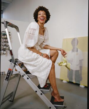 Amy Sherald Instagram - I had a fun time chatting it up with designer @thombrowne for @interviewmag Apparently we would have been best friends ☺️ Link in stories and bio. #interviewmagazine #thombrowne #amysherald  photographed by THE Shaniqua Jarvis:@sheekswinsalways Styled by: @thetrillestb ✨