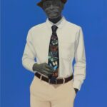 Amy Sherald Instagram - The Beauty of Change( A Happy Man) 2023 #painter #paintingoftheday #painting #azul #blue #butterfly #artbasel #amysherald #hauserwirth
