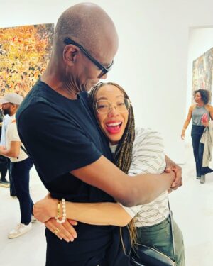 Amy Sherald Instagram - One of my favorite humans and favorite artists. Mark Bradford’s show You Don’t Have To Tell Me Twice Opened last night @hauserwirth and its epic. Art royalty @lornasimpson in the back ground #paintings #go #friends