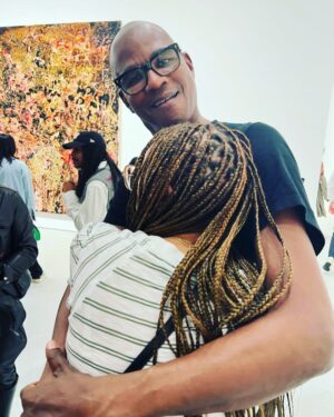 Amy Sherald Instagram - One of my favorite humans and favorite artists. Mark Bradford’s show You Don’t Have To Tell Me Twice Opened last night @hauserwirth and its epic. Art royalty @lornasimpson in the back ground #paintings #go #friends