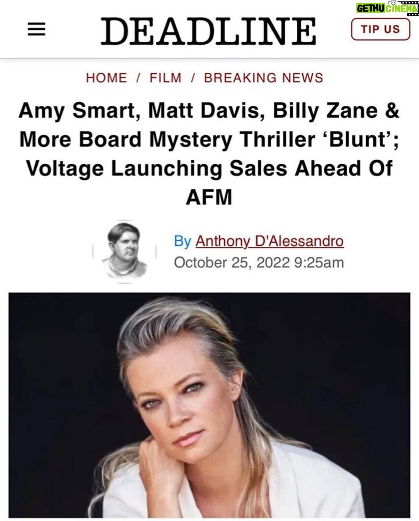 Amy Smart Instagram - So excited to announce this new film Blunt!! Such a great cast and awesome director @annaelizabethjames 🔥
