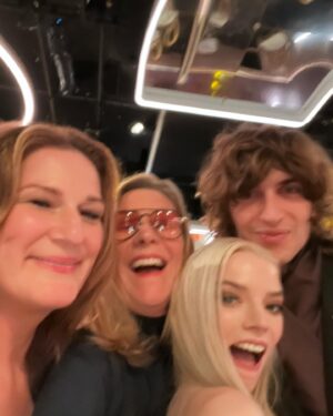 Ana Gasteyer Instagram - Well the rain stopped just in time to get dressed up for a very fancy party last night at the #goldenglobes Many thanks to my dear friend @laurabauer for making me have fun and talk to famous people whom I truly admire. We sat at a bangin’ table of young superwomen @anyataylorjoy @daisyedgarjones @selenagomez and my awesome co-presenter @nicolebyer - also really worked out for Laura‘s TV coverage 😂Plus I had the enormous privilege of presenting my old friend superstar  @JenniferCoolidge her much deserved award! Infinite thanks to the village it took to get me dolled up. I loved my dress and especially appreciated the collaboration with Stylist @andrewgelwicks &  @mihcacho & the designers at @amsale #jeweltones #ombre #boobs #ftw Of course hair and make up were on point with dream team @sascha_breuer & @stephensollitto Lots of compliments on my Ring by @mindimondny earrings by @nicolerosejewelry & clutch by 
@judithleiberny and I can’t say enough good things about a platform shoe by @schutz - Comfortable for hours. Now I’m gonna take a nap. My core is tired from sitting up straight for so many hours. @goldenglobes @nbc @peacocktv