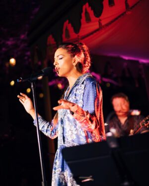 Ana Villafañe Instagram - bit of a week

night @todaytix x @tony_marion x @tavernonthegreen 

photos @chrisruetten 

MD / piano / genius @justramos 

guitar @davidmayers_music 

percussion #AixaBurgos

hair/makeup @meganlanoux 

dress @sandroparis

  got to sing with one of my day ones @jelanialladin 

NY will never die.
