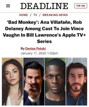 Ana Villafañe Instagram - ERRONEOUS brb swipe to see me ugly-cry at CVS.

Dream project, dream role, dream team. Love you all #BadMonkey