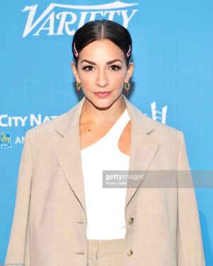 Ana Villafañe Instagram - this was @ 8 am on Tuesday. It’s the colorful hair clips from circa 1998 for me

styled by @sarahslutsky for @variety 

suit @beaufille
jewels Anaele
first two pics @noamgalai