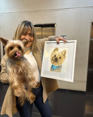 Andrea Tessa Instagram - No tengo palabras! Gracias de corazón ♥️ @cor.cores por este regalo hermoso que recibimos hoy! @patantessa sale hermoso y lograste captar totalmente su gesto! Síganla y ojalá puedan tener a sus 🐶 en una acuarela como esta 🫶🏽