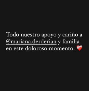 Andrea Tessa Instagram - No existen palabras, te abrazamos en silencio y mandamos mucho amor a ti y tu familia @mariana.derderian