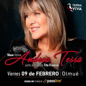 Andrea Tessa Instagram - Felices junto a @titofrancia de hacer música para ustedes este verano! Toda la información está disponible en la foto. El lugar @terravivaolmue  Entradas vía @passline_oficial  en mi bio. Olmué, nos vemos en febrero! ♥️