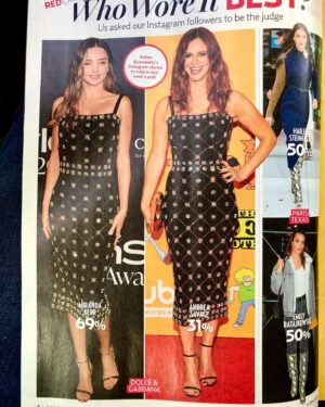 Andrea Savage Instagram - Ummm yeah… you’re fucking right @mirandakerr wore it best!! SHE’S GODDAMN MIRANDA KERR!!🔥🔥I am just thrilled to be nominated. I have never felt more like losing was still very much winning. Thank u @usweekly for making my manicure visit today a delight! #31% #chachacha #worthashouldershake #shesgoddamnmirandakerr  #🔥🔥@dolcegabbana #lifeisfun