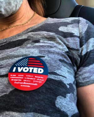 Andrea Savage Instagram - My left boob is telling you to vote today. My right one is being weird about it. Don’t be like my right boob. #vote #todayistheday ❤️