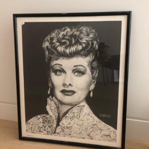 Andrea Savage Instagram - My new roommate. I found this last weekend at a thrift store and I am in 😍. This is the person who started my love for comedy.... and showed me you didn’t have to have a penis to do it. #nopeen #lucilleball #myhero #ilovelucy #thriftstorefinds