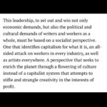 Andreja Pejić Instagram - Swipe left left for important words from Hong Jian of the @worldsocialistwebsite about the history of writer’s struggles and a union bureaucracy not on the side of it’s workforce, in this case the “Writer’s Guild Of America” (WGA) Why are we not taught this history in schools?