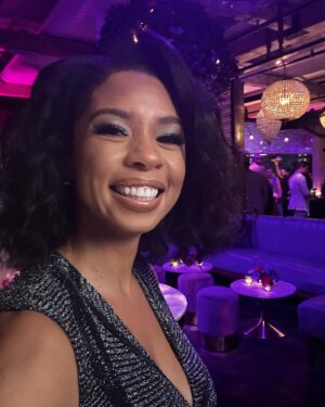 Angel Parker Instagram - Magical night celebrating our Emmy Nomination for @DollyParton #MountainMagicChristmas. Great friends. Great party. Thank you @warnerbrosentertainment 🥂

Hair: @hairbyv_llc 
Makeup: @missdrini 
Dress: @csiriano