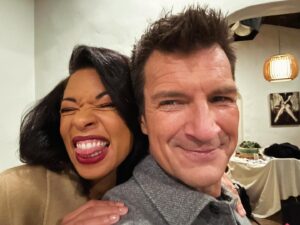 Angel Parker Instagram - Tonight! On @therookieabc Luna Grey starts her new job at the hospital. Hope you’ll watch. We sure do have fun @nathanfillion