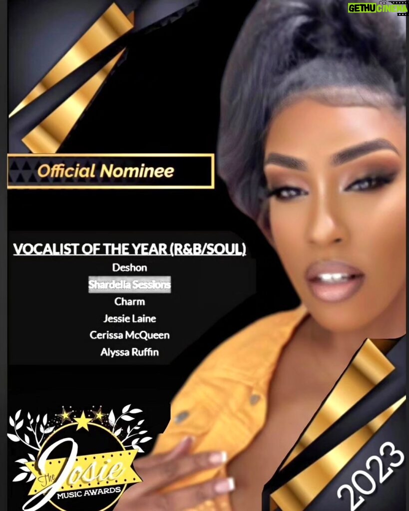 Angel Sessions Instagram - Thank you so much, @josiemusicawards, for nominating my daughter and artist Shardella Sessions @itsjustdella. Best Vocalist in RnB/Soul #music #awards #ShardellaSessions #josiemusicawards 🩵🩵🩵💙