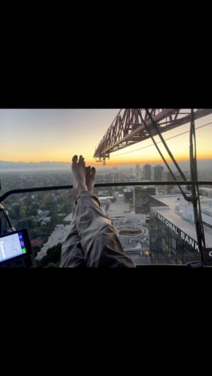 Angela Lindvall Instagram - Just an average Saturday morning sunrise ☀️ 🏗️ LOL
(I’ve got friends in high places)