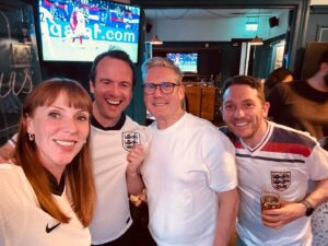 Angela Rayner Instagram - Celebrating a vital win with the gaffer.

Well done lads!  🦁 🦁 🦁