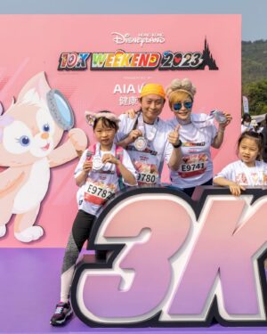 Angela Tong Instagram - Our girls ran towards the finish line, leaving only me, my bestie Margaret and my goddaughter Isabella behind. We enjoyed the scenic marathon taking selfies here n there! So happy Alyssa waited for me to cross the finish line…. While my brother Anthony & Kassidy & Michela ate bananas with their medals waiting for us! Thank you Amy for all these wonderful memories! #3KDisneylandMarathon  #10KWeekend2023 #HKDisneyland #香港迪士尼樂園 #DisneyMomentsHK #SkechersHK #linabell #alyssakassidy