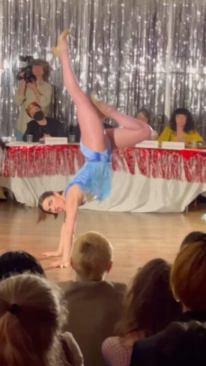 Angela Trimbur Instagram - Dreams of being a Broadway star came true-ish for me damn really wish I could sing iconically for real but anyways this was THRILLING and first time performing for an audience in 3 years?!?! Wild. Seal broken. 

Grateful to @pageantpageantpageant for inviting me and for existing as such an experimental dance space - donate to them if you can! 

And thank you to @monolid_angel_eyes__s who made this custom recital costume I designed it was thrilling to stare at it teasing me hanging in anticipation leading up to the big eve 

📹And to @stuffsophiesaw for making sure I had this full memory

Maybe I can truly be on Broadway somehow lmk how
