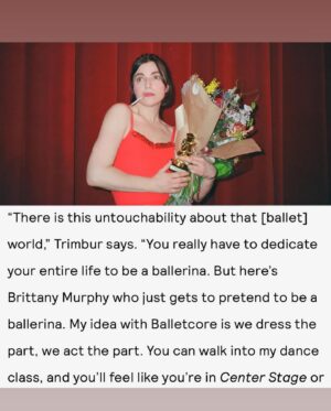 Angela Trimbur Instagram - @nylonmag Balletcore Recital write up🌹🥀
Next Balletcore class is this Sunday at Martha Graham sign up now on my dance website as we work toward the next one! @angelatrimburdance 

Written by and photos by: @itslikegeorgebutwithanie