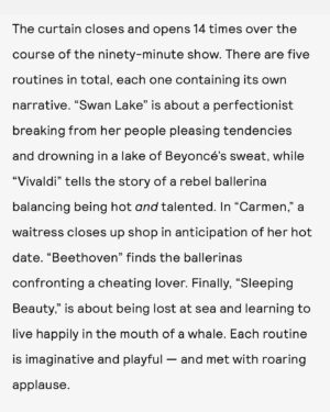 Angela Trimbur Instagram - @nylonmag Balletcore Recital write up🌹🥀
Next Balletcore class is this Sunday at Martha Graham sign up now on my dance website as we work toward the next one! @angelatrimburdance 

Written by and photos by: @itslikegeorgebutwithanie