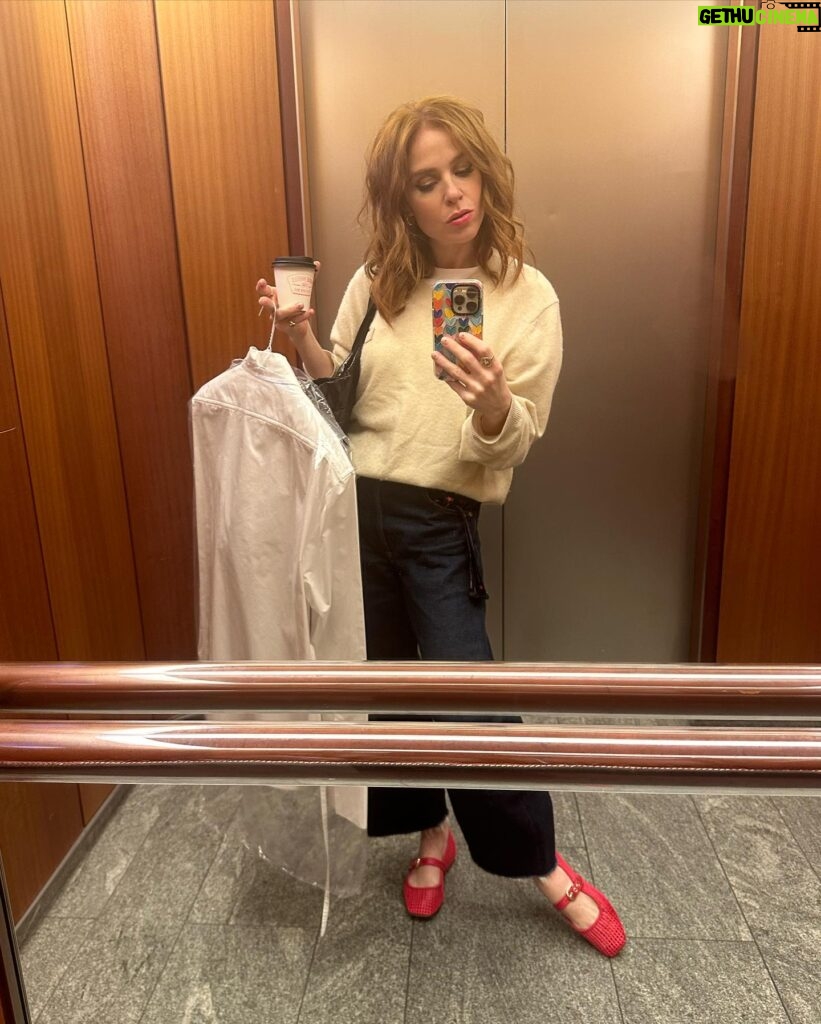Angela Scanlon Instagram - The Unexpected Red Theory! It’s a thing apparently & sublimely or otherwise it’s been sticky. 1. A shiny red car I dream of and bag with charms 2. @myfrkl Pixelated heart 3. A red den 4. @tonygreen_illustration 🤠 cowboy hat (currently framing with red bobbles) 5. Old sunnies @maxandco (scrunchie @wearetbco ) 6. Dorothy shoes 7. @virginradiouk lift and Latin toes 8. Red fringe 👀 9. Red dots @14_day_manicure @secretspauk 10. Woman with travel blender Is it a thing?!