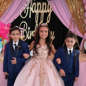 Angelee Vera Instagram - Celebrating my 8th birthday. #paris #thisis8 #princess #rosegold #family