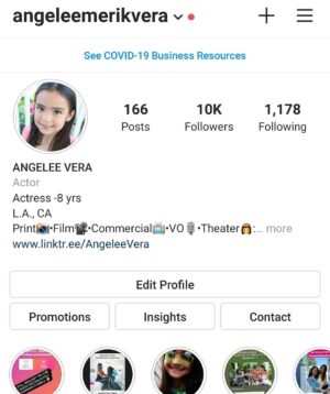 Angelee Vera Instagram - I am super excited 😄 to announce one of my milestones. 10k followers! This wouldn't be possible without all your love and support! 
.
.
Please stay tuned, I will be having a giveaway to continue celebrating my milestone..
.
#milestone #actress #10kfollowers #instakids #instagood #dharmannactors #blessed #youngactress #film #theater #commercial #voiceover #childofgod #angeleemerikvera #AMV