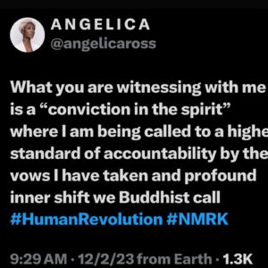 Angelica Ross Instagram - I’m ready. [SWIPE]

What you are witnessing with me is a “conviction in the spirit” where I am being called to a higher standard of accountability by the vows I have taken and profound inner shift we Buddhist call #HumanRevolution

To be convicted in the spirit is EXTREMELY uncomfortable at times.  I thought I was “doing enough”, but my spirit is calling me out.  I know full well that I’m capable of doing more.  I wanted to know what stability felt like, but was reminded that all structures are unstable.

I also learned that my gained privileges could shield my eyes and my mind from needing to worry about things that were “not my problem” if that’s what I wanted.  I don’t want that. I won’t look away, I won’t be silent.

Photo by @gersonlopes_photographer 
Hair by @brandon_yourstylist 
Makeup by @markquirimit