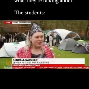Angelica Ross Instagram - What eloquence from Kendall Gardner, a jewish student at Oxford University in England who is encamping for Gaza 🍉 Video: @aljazeeraenglish Repost @wearthepeace