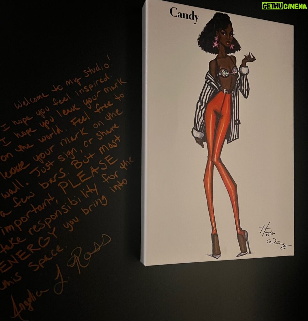 Angelica Ross Instagram - Welcome to my studio! I hope you feel inspired. I hope you leave your mark on the world. Feel free to leave your mark on the wall. Just sign or share a few bars, but most importantly, PLEASE take responsibility for the energy you bring into this space. - Angelica L. Ross @missrossmusic Artwork by @hayden_williams