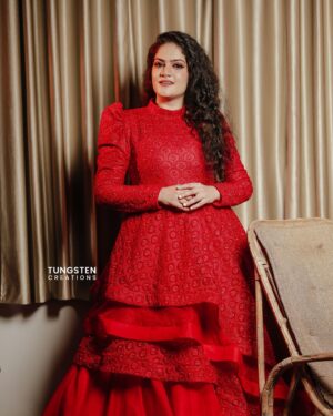 Angelina Lysen Instagram - ❤️
.
.
.
Indian designer league season 4 
@zulfiali21 
Costume👗 @Ababeel_kannur
Designer @favas_razak_ 
Photography📸 @tungsten_creation
.
.
.
#angelinalysen#reels #reelsvideo #reelitfeelit #reelitfeelit❤️❤️ #réel #fashionstyle #fashionable #fashionshow #red #happy #happyme #show #showtime #trending #viral #phototheday