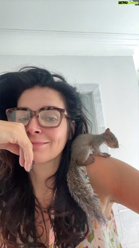 Angie Harmon Instagram - 101 fever but a growing boys gotta EAT!! 😂🐿️❤️ #blessed #grateful #squirrelmom #🤒🤧😷