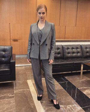 Angourie Rice Instagram - this morning’s press look! 

styling: @bennett_abby 
hair   makeup: @xs.rose 
suit: @arnsdorf 
shoes: @zimmermann @mcm_pr