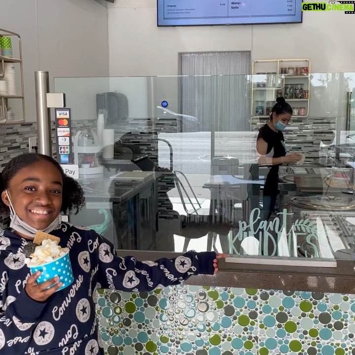 Aniela Gumbs Instagram - New spot @iroll_ice_cream great customer service great friendly staff clean neat #unlimitedtoppings #Zola #greysanatomy #treatyoself #pandemic #fun #fit #tgit #anielagumbs my guilty pleasure love rolls ice cream. Really Miss @chillrollz and @iglooparlor , I roll new kid on the block #plantkindness #love #like #comment #follow