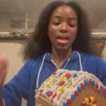 Aniela Gumbs Instagram - Happy Holidays Gingerbread house building #food #treat #fit #fun #cute #bestvideo #instagood #greysanatomy #zola #actress #historymaker #anielagumbs #christmas #like #comment #follow #love