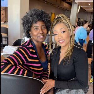 Anika C. McFall Instagram - It’s been Real! This Chic right here gets IT 🦾with @mskristylove it’s always easy, authentic and a safe place 🫶🏽 How We Roll!! 
It’s nice to let our hair down before we don our capes & get back to biz Monday morn💰
#BENDINGCORNERSWITHANIKA 

I usually detest buffet style #brunch & restaurants, bc folks do some nasty things I can’t unsee. But I tried a new spot Pinstripes and it was a very nice experience!! 

Braids by:@shawnna818
#brunch #beauties #atomicblonde #anikamcfall #award #winning #actress #producer #writer #muse 
#blowkissesandthrowglitter #givegoodface 
#finerwomanhood #catchonorcatchup