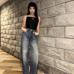 Anjaylia Chan Instagram - 🖤 . Styling @june___chow Wardrobe @versace Heels @louboutinworld Make up @meeganmakeup Hair styling @jamieleehair