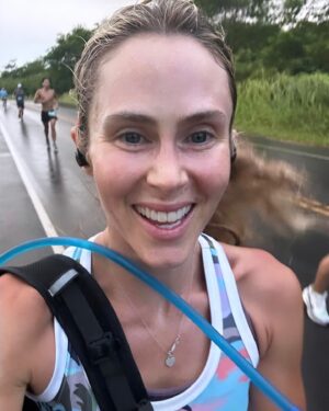 Anna Hutchison Instagram - I WON! 
But the magic thing is l, I felt like I had won even before my feet crossed the start line😝
Thanks to my lovely family for supporting my running journey🥰
Thank you Gaz @getrunning  for helping me achieve my goal and win my age group💪🏼
Thank you to the beautiful people of @thekauaimarathon for putting on such a beautiful event🌺
And thanks to the rain that fell during the toughest mile of the race🤣